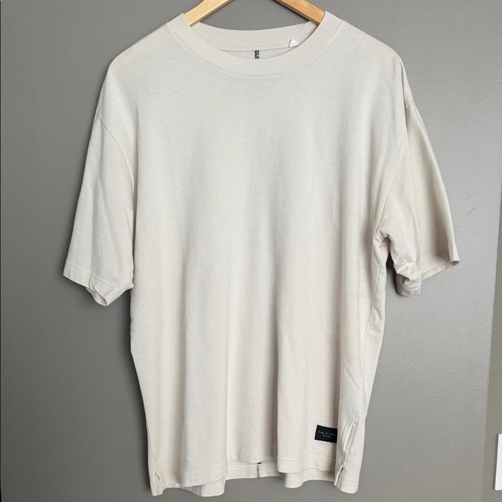 rag & bone Cream Short Sleeve Oversized Tee